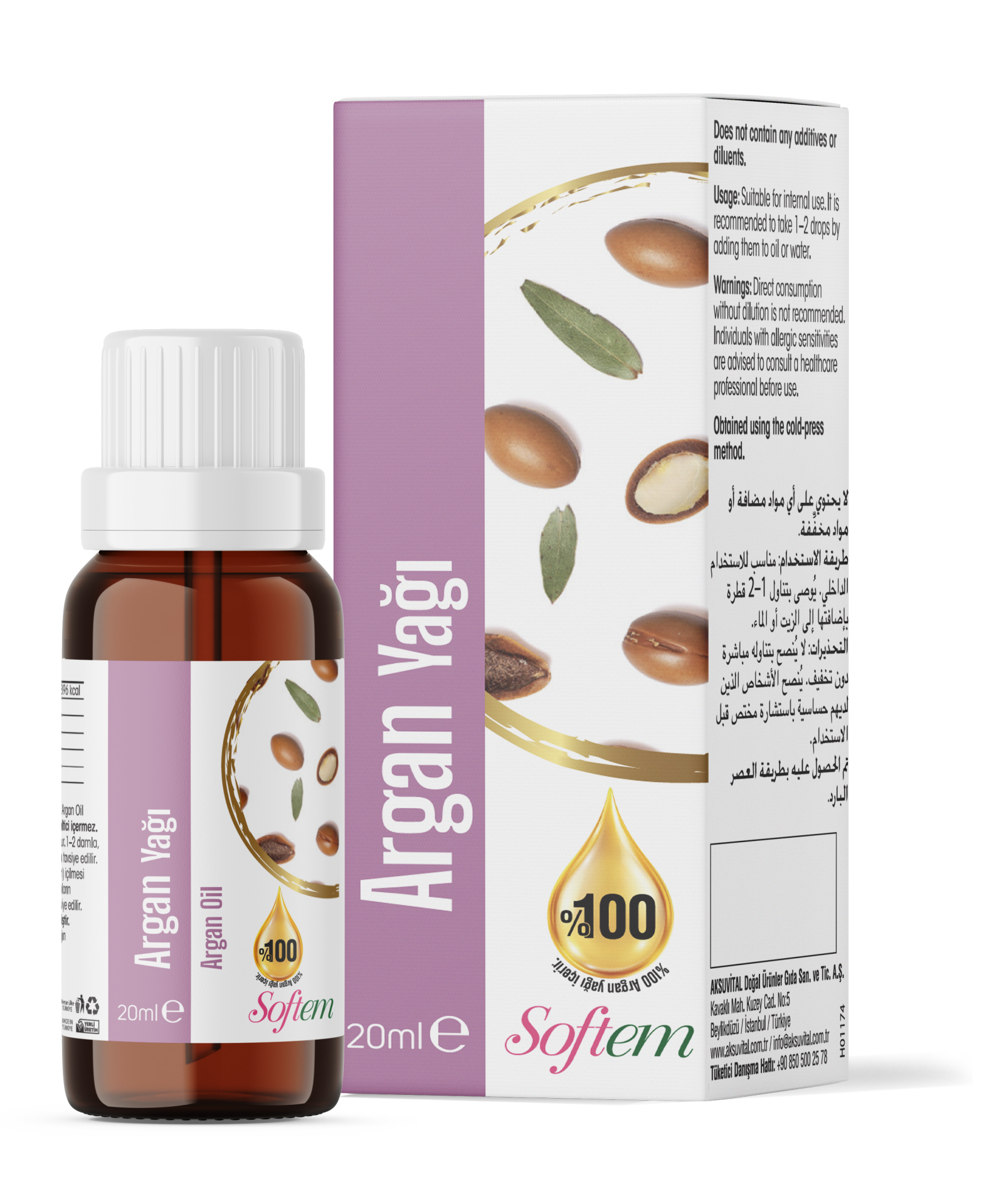 Softem Argan Yağı 20 ML | %100 Doğal Sabit Yağ
