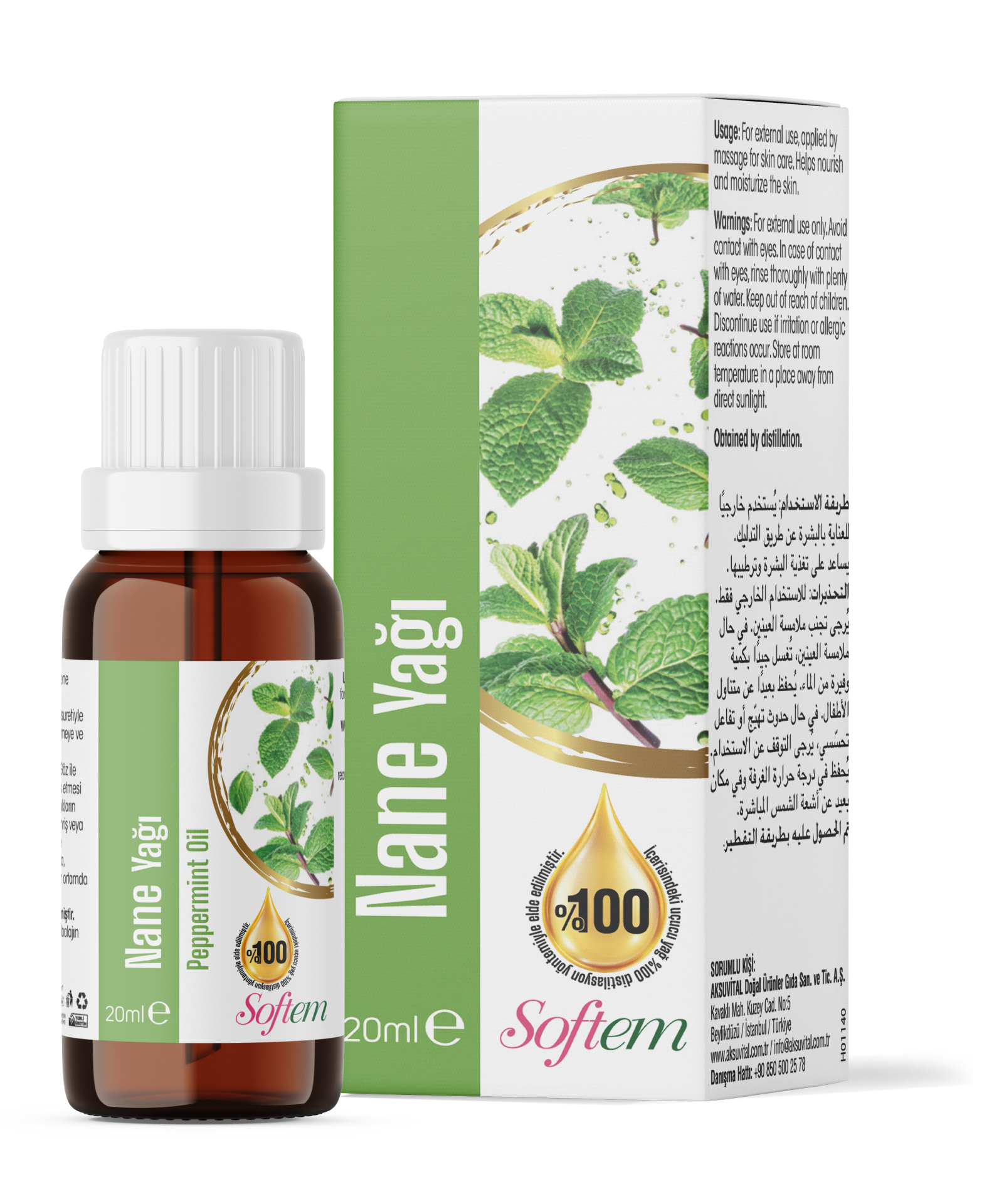 Softem Nane Yağı 20 ML | %100 Doğal Uçucu Yağ
