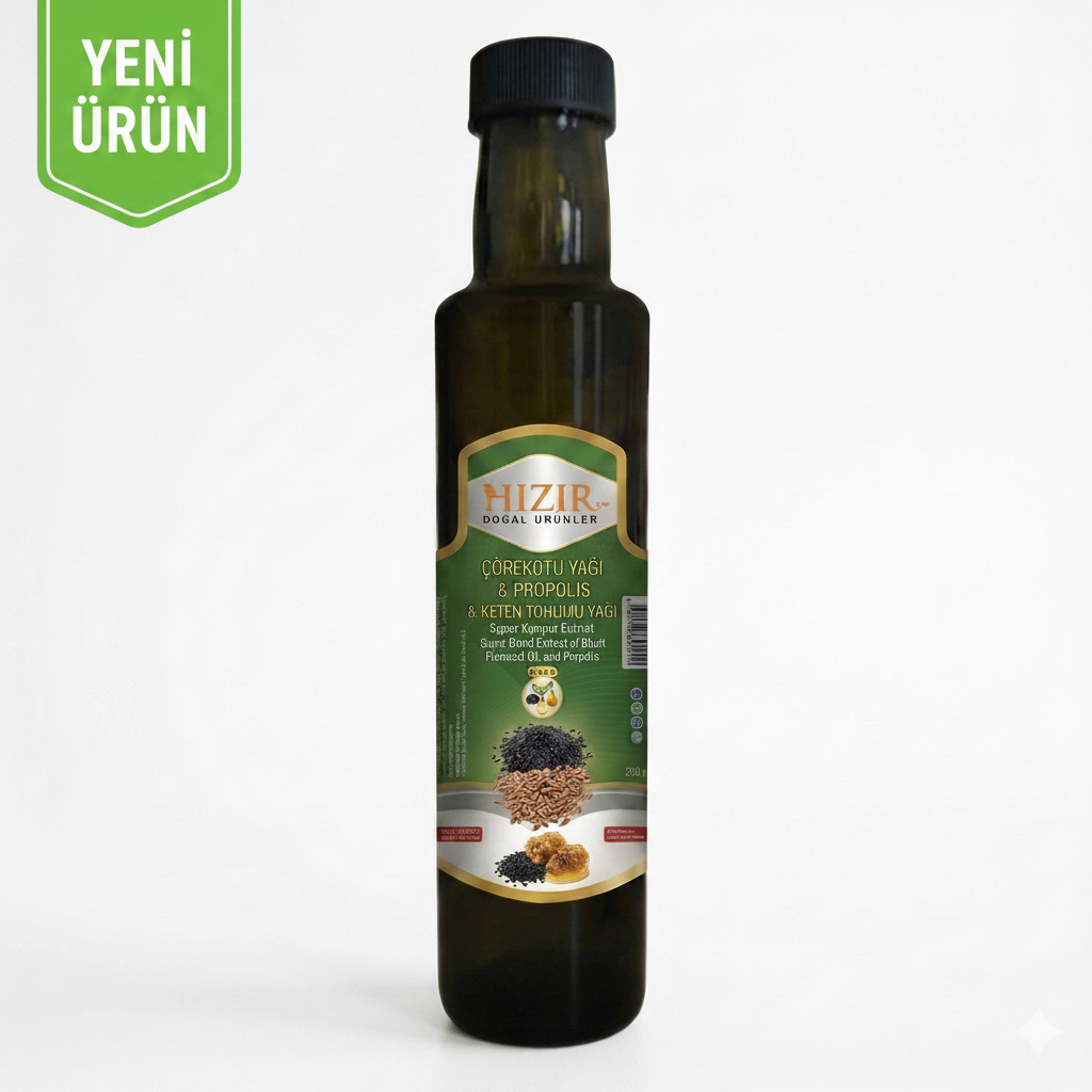 Hızır Çörekotu Yağı, Keten Tohumu Yağı & Propolis Ekstrakt 250 ml